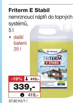 Nemrznoucí náplň do radiátorů Friterm E Stabil Velvana