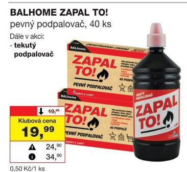 Pevný podpalovač Zapal to! Balhome