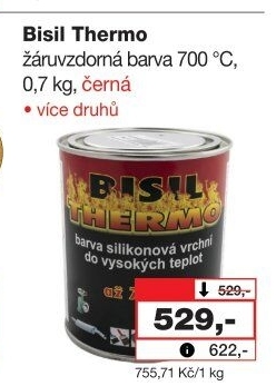 Silikonová vrchní barva Thermo Bisil