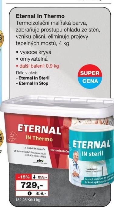Termoizolační malířská barva IN Thermo Eternal
