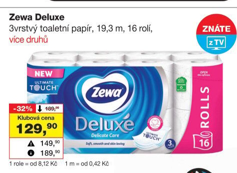 Toaletní papír 3vrstvý Deluxe Zewa