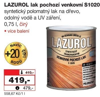 Venkovní pochozí lak Lazurol