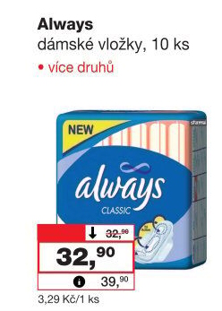 Vložky dámské Always