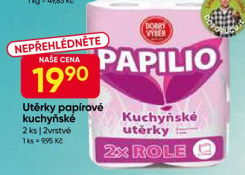 Utěrky kuchyňské 2vrstvé Papilio Dobrý Výběr