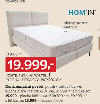 KONTINENTÁLNÍ POSTEL 160