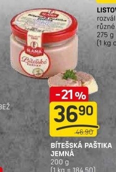 Paštika bítešská jemná Sláma