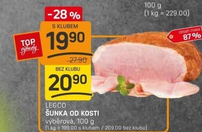 Šunka od kosti výběrová LE&amp