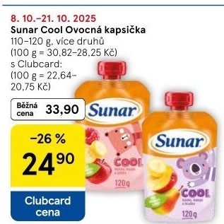 Kapsička do ručičky Ovocné pyré Cool Sunar