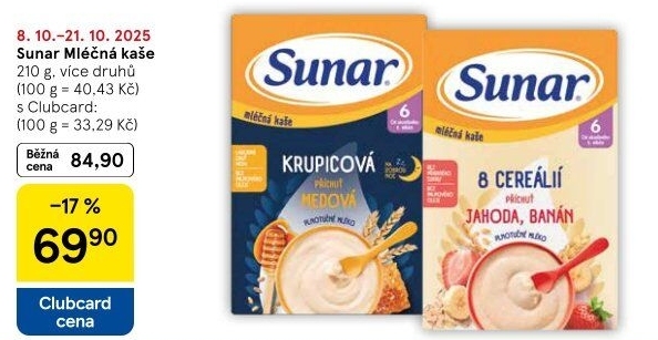 Kaše mléčná Sunar