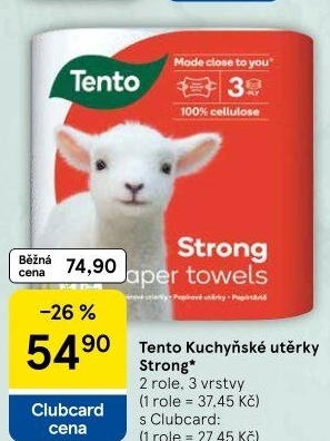 Utěrky kuchyňské 3vrstvé Strong Tento