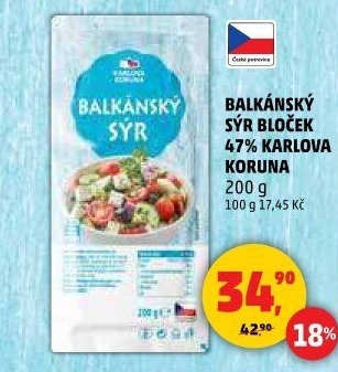 Balkánský sýr Karlova Koruna