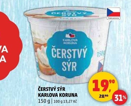 Čerstvý sýr Karlova Koruna