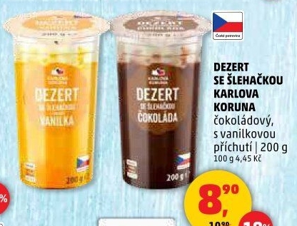 Dezert pudink se šlehačkou Karlova Koruna