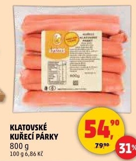 Kuřecí klatovské párky DZ Klatovy