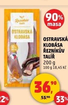 Ostravská klobása Řezníkův talíř