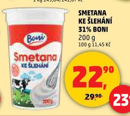 Smetana ke šlehání Boni 31%