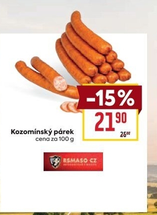 Kozomínský párek Řeznictví u Rudolfa