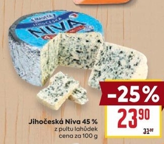 Sýr Niva Jihočeská 45% Madeta