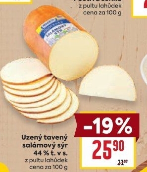 Sýr uzený salámový 44% Jihočeský Madeta
