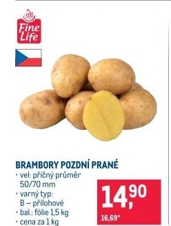 Brambory konzumní pozdní Fine Life