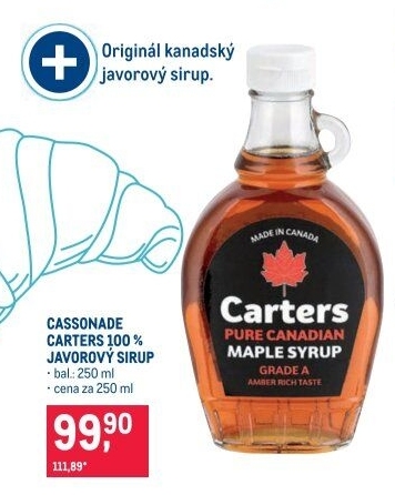 Javorový sirup Carters