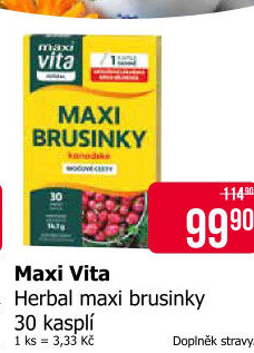 Doplněk stravy Brusinky Herbal MaxiVita