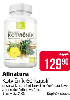 Doplněk stravy Kotvičník Allnature