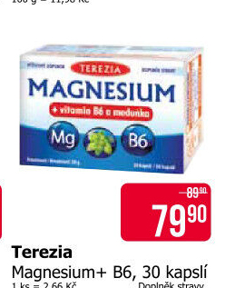 Doplněk stravy Magnesium + vitamin B6 a meduňka Terezia