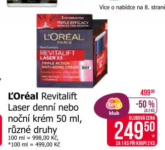 Krém pleťový Laser Revitalift L'