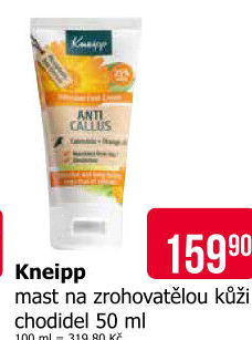 Mast na zrohovatělou kůži chodidel Kneipp
