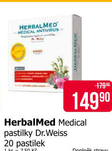 Pastilky proti bolesti v krku Medical HerbalMed Dr. Weiss