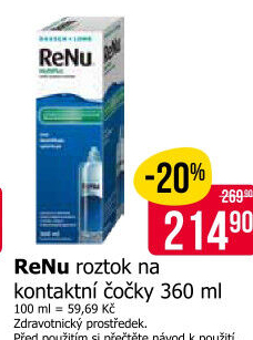 Roztok na kontaktní čočky ReNu