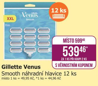 Náhradní hlavice dámské Smooth Venus Gillette