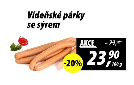 Párky vídeňské se sýrem