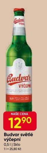 Pivo světlé výčepní Budweiser Budvar