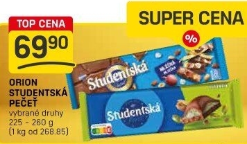 Čokoláda Studentská pečeť Orion
