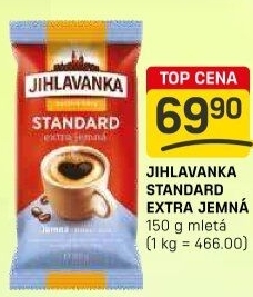 Mletá káva Standard extra jemná Jihlavanka