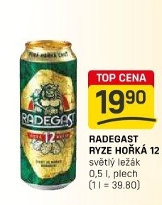 Pivo světlý ležák 12° Ryze hořká Radegast