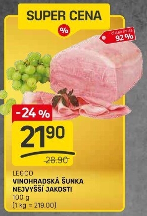Šunka vinohradská nejvyšší jakosti LE&amp