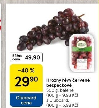Hrozny červené bezsemenné The Grower'