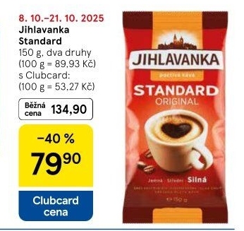 Mletá káva Standard Jihlavanka