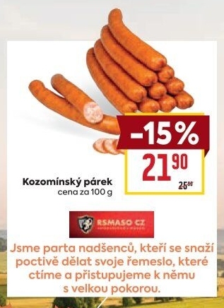 Párky Kozomínské Řeznictví u Rudolfa