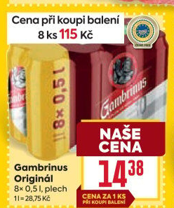 Pivo světlé výčepní Originál 10° Gambrinus