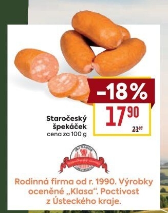 Staročeský špekáček Krušnohorské uzeniny J + J Radoš