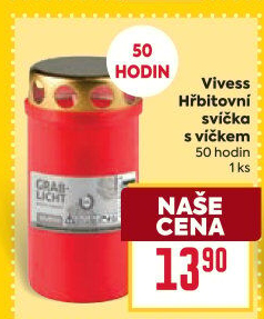 Svíčky hřbitovní s víčkem Vivess