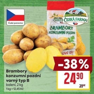 Brambory konzumní pozdní Česká farma