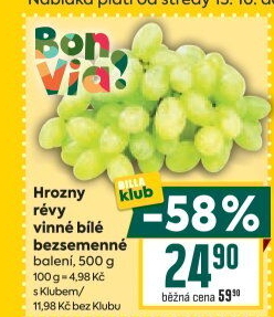 Hrozny bílé bezsemenné Billa Bonvia