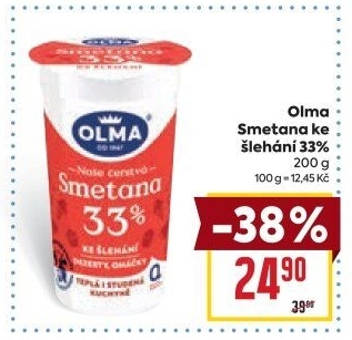 Smetana ke šlehání Olma 33%