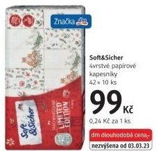 Kapesníčky papírové 4vrstvé Soft&amp