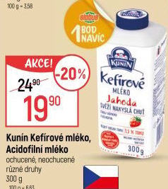 Acidofilní mléko Mlékárna Kunín